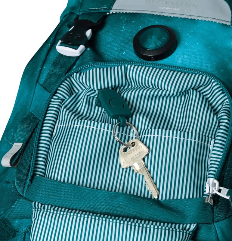 Beckmann Zaino Scuola Ninja Master Set 6 Pezzi – 22L, Con Copripioggia, Portalunch, Astuccio E Portachiavi, Per Tablet 13", Blu, Morbido E Regolabile
