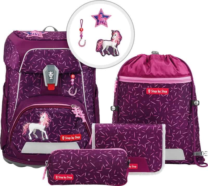 STEP BY STEP Schulrucksack-Set FIT 5-teilig Pretty Unicorn Nuala